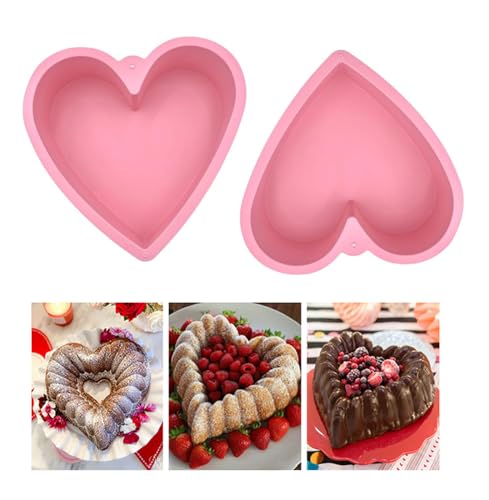 9-Inch Nonstick Silicone Heart Cake Mold - Food Grade, Easy Clean