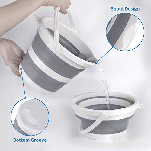 Craftend 5L Collapsible Cleaning Bucket - Portable & Foldable for Camping, Car Washing, and Household Use