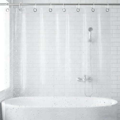 Clear Shower Curtain - 180x180cm Heavy Duty PEVA with Grommets