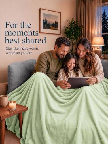 Utopia Bedding Twin Size Sage Green Fleece Bed Blanket 60x80 Inches