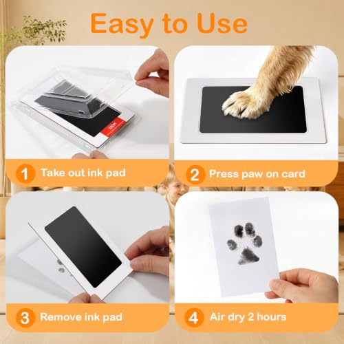 Nabance Inkless Paw Print Kit for Dogs & Cats, 2 Pack - Black Medium