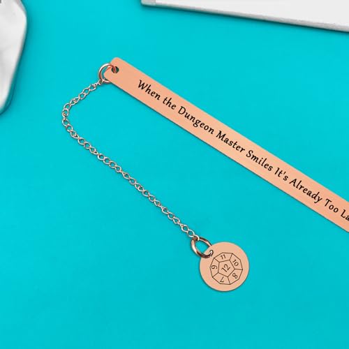 Dungeon Master Engraved Stainless Steel Bookmark DND Gift for RPG Fans
