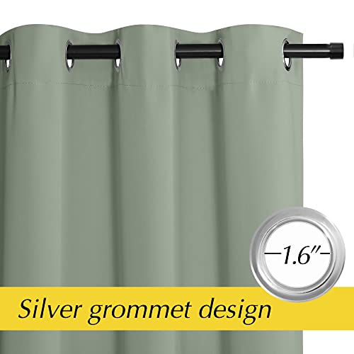 NICETOWN Sage Green Door Curtain Panel - 42" W x 95" L Blackout Thermal Insulated Room Divider