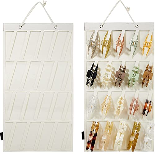 Hanging Claw Clip Organizer - Wall-Mounted Felt Storage for Hair Clips