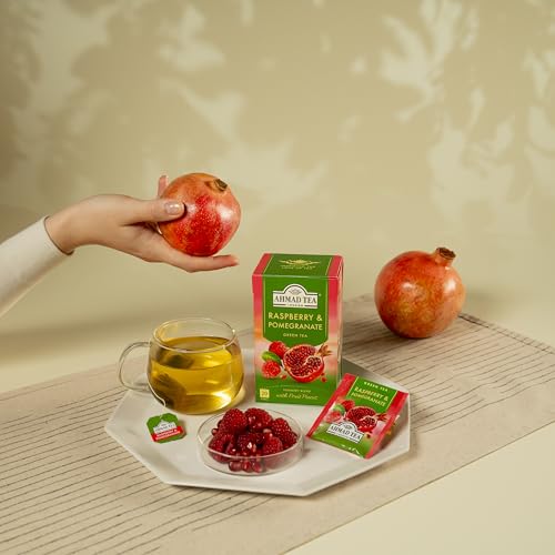 Ahmad Tea Raspberry & Pomegranate Green Tea - 20 Tagged Tea Bags