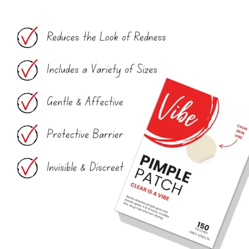 Vibe Pimple Patches 150 Count - Hydrocolloid Acne Spot Stickers