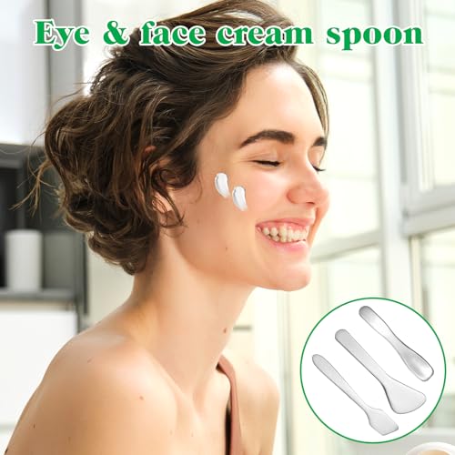 Qianyu Mini Metal Makeup Spatula Set - 3 Reusable Skincare Tools