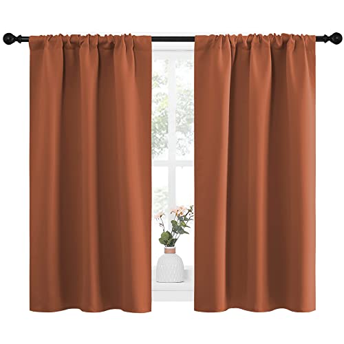 NICETOWN Thermal Insulated Blackout Curtains - Burnt Orange, 34x45, 2-Pack