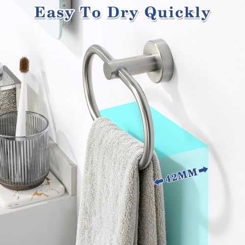 Alise Brushed Nickel Hand Towel Holder Ring - Wall Mounted