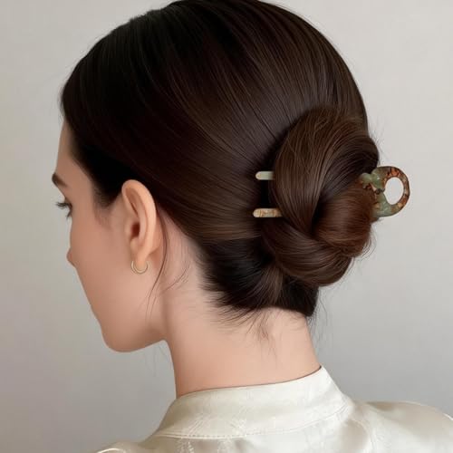 Hubaltuye 6Pcs Curved Hair Pins for Women - Anti-Slip Retro Hair Clips Set