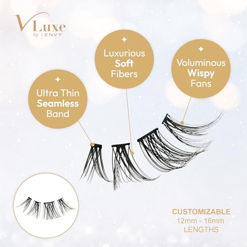 i•ENVY VLuxe Faux Mink Lash Clusters 10-14mm DIY Extended False Eyelashes
