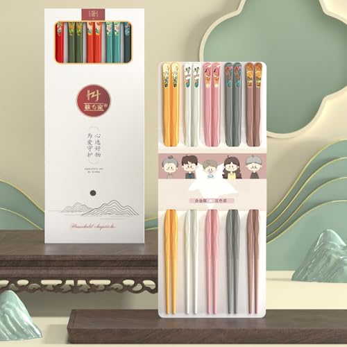 Wavy Reusable Fiberglass Chopsticks - 10 Pairs, Non-Slip, Dishwasher Safe