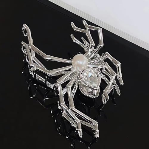 Halloween Spider Hair Claw Clip Metal Silver Alloy Hair Clamp for Women