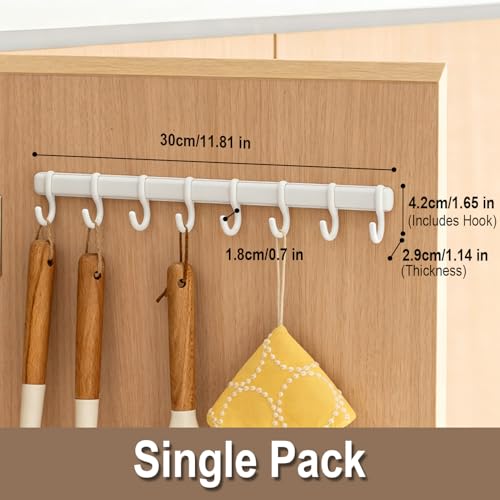 Adjustable Self-Adhesive Cabinet Door Hooks with 8 Hooks