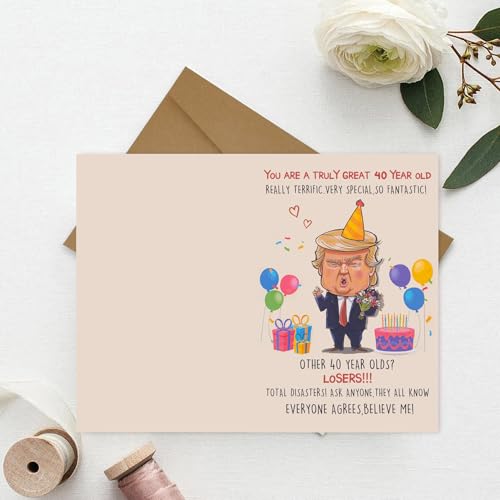 Hilarious 40th Birthday Card for Men & Women - Witty Humor