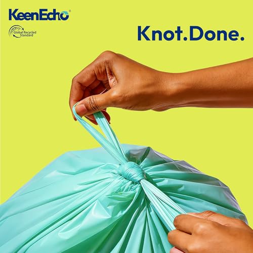 KeenEcho 2 Gallon Green Trash Bags with Handles - 50 Count, Sage & Sea Salt Scented