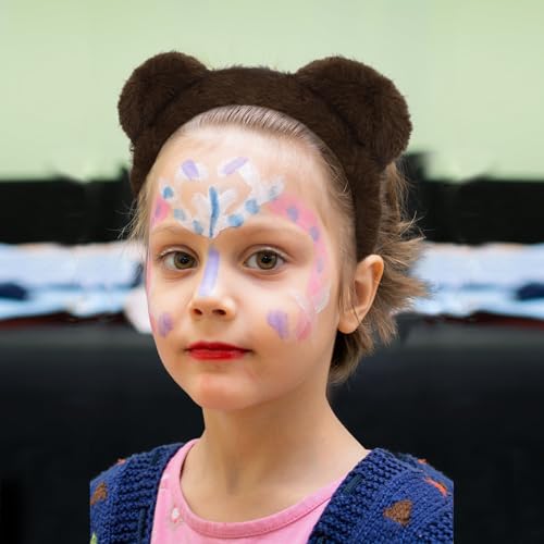 ACO-UINT Brown Bear Ears Headband Fluffy Animal Hairband for Cosplay