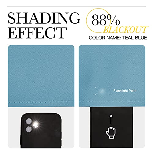 NICETOWN Teal Blue Room Darkening Curtains, Set of 2, 42x50