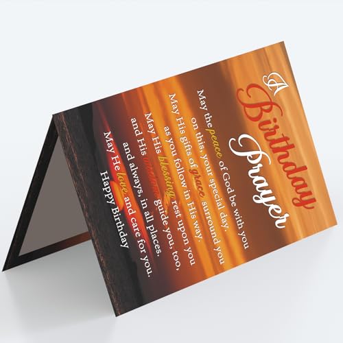 Christian Birthday Card with Inspirational Prayer | 8x5.3in