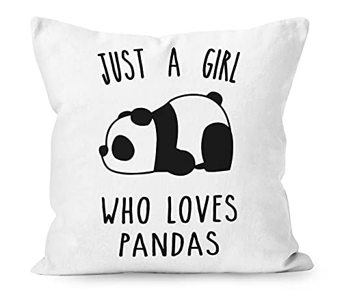 Panda Bear Throw Pillow Cover - 18x18 Inch, White - Perfect Gift