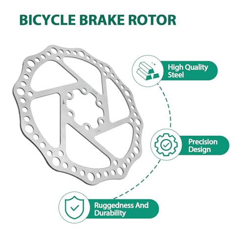 160mm Bike Disc Brake Rotor, Stainless Steel Bicycle Rotors with Anti-Slip 6 Bolts Fit for Road Bike Mountain Bike BMX
