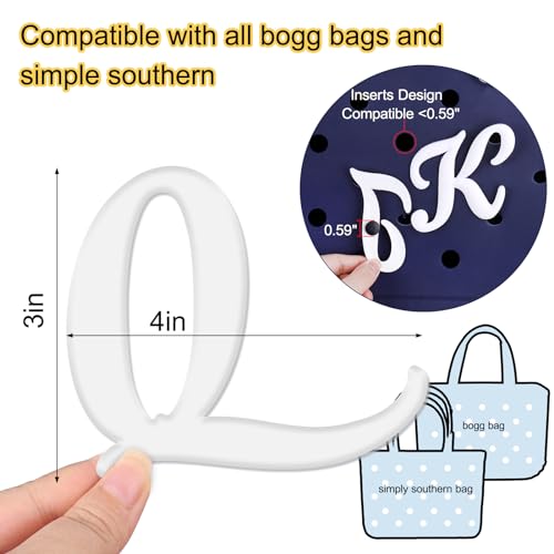 Customizable Alphabet Letter Charms for Bogg Bags - White