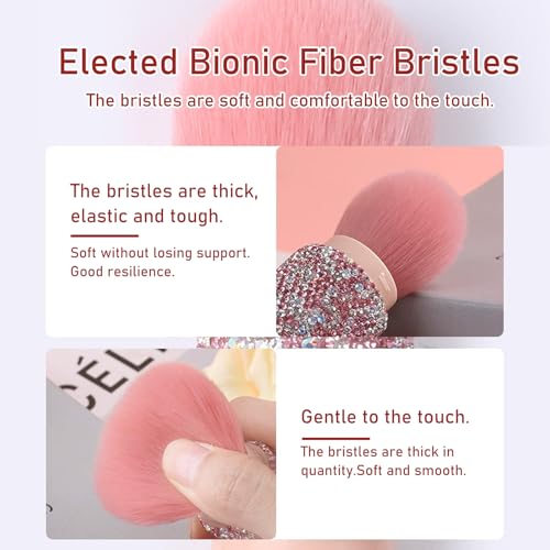 WOKOTO 4-in-1 Rhinestone Nail Dust & Makeup Brush Set