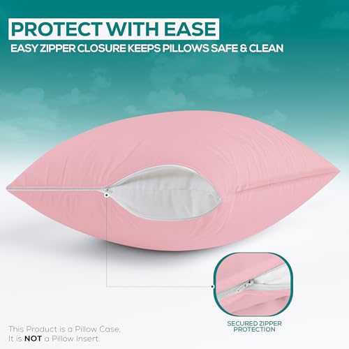 King Size Pillow Protectors (Set of 2) - Waterproof & Dust Mite Proof