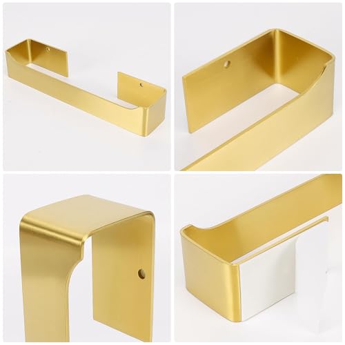 9-Inch Self-Adhesive Stainless Steel Hand Towel Holder - Rustproof Brushed Gold