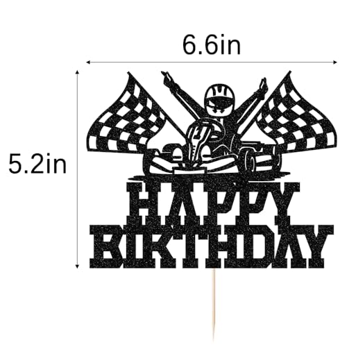 Race Car Cake Topper - Happy Birthday Racing Theme Decor