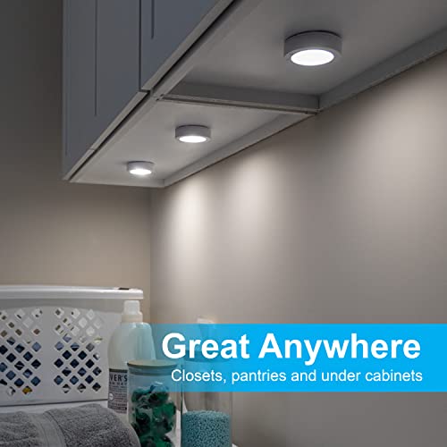 GE Battery-Powered Touch-Activated LED Puck Lights, 4 Pack