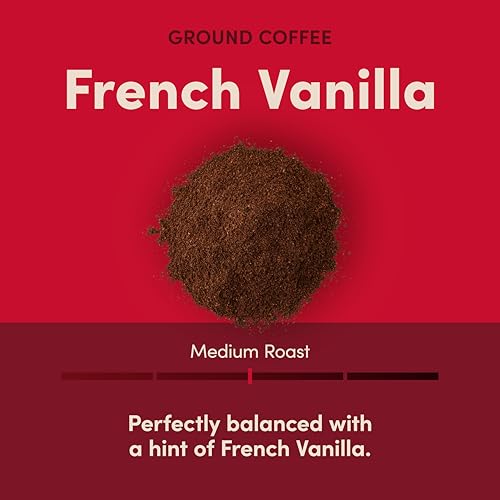 Tim Hortons French Vanilla Ground Coffee, 100% Arabica Beans, 12 Ounce Bag