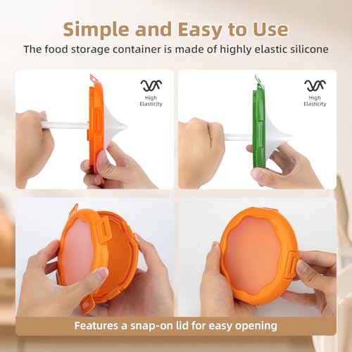 TQRR Avocado and Onion Storage Containers 4-Pack - Red, Green, Purple, Orange
