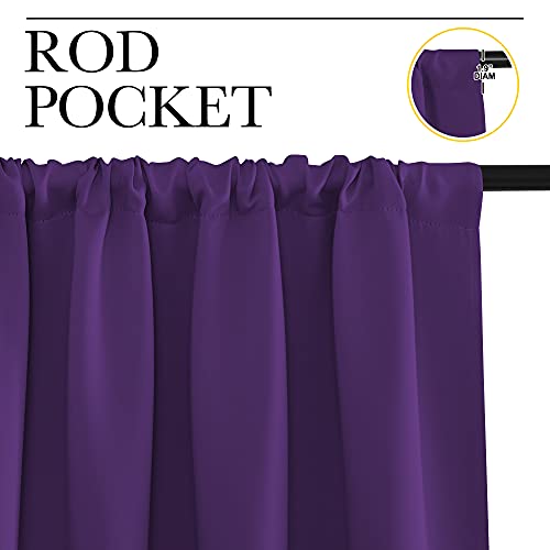 NICETOWN Blackout Curtains - Thermal Insulated Drapes for Small Windows (Royal Purple, 42x30 inches)
