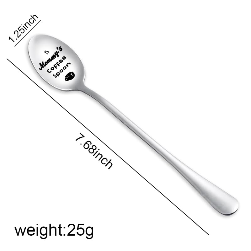 Engraved Stainless Steel Coffee Spoon for Mom - Funny Gift from Kids