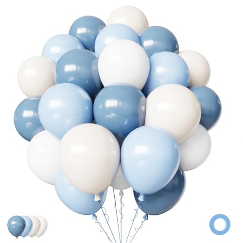 Dusty Blue Balloons Kit - 65 Pcs 12-Inch Light Blue Balloons