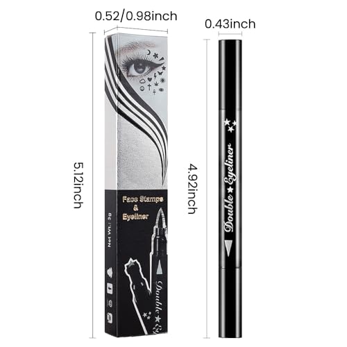 BINGBRUSH Double-Head Liquid Eyeliner Pencil & Moon Stamp - Blue