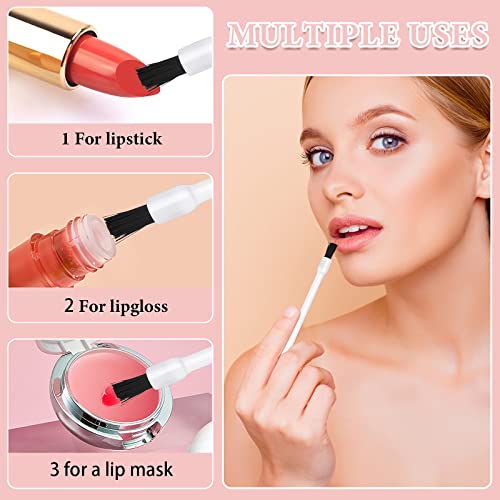 Prasacco 50 Pcs Disposable Lip Brushes and Nail Polish Wands, White