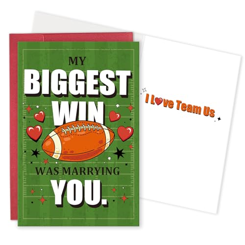 Football Valentine's Day Card for Husband or Wife - Funny Love Note