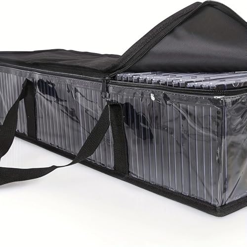 DraCra Large DVD Storage Bag - Clear Media Organizer for 40 CDs