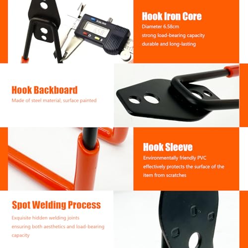 Heavy Duty Garage Storage Hooks - 2 Pack Wall Mount for Tools