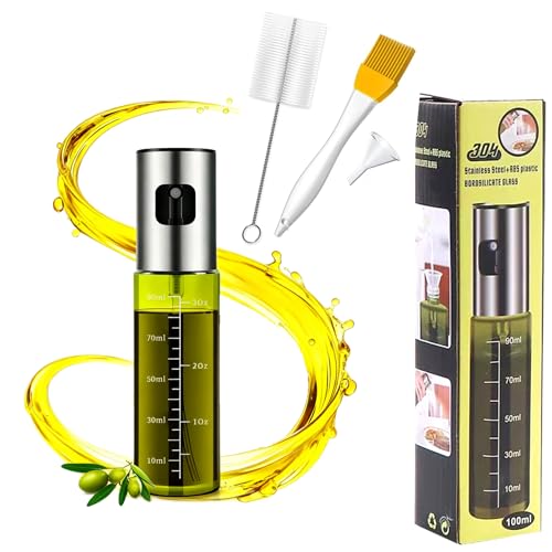 Oil Sprayer for Cooking - 100ml Food Grade Glass Mister with Adjustable Nozzle