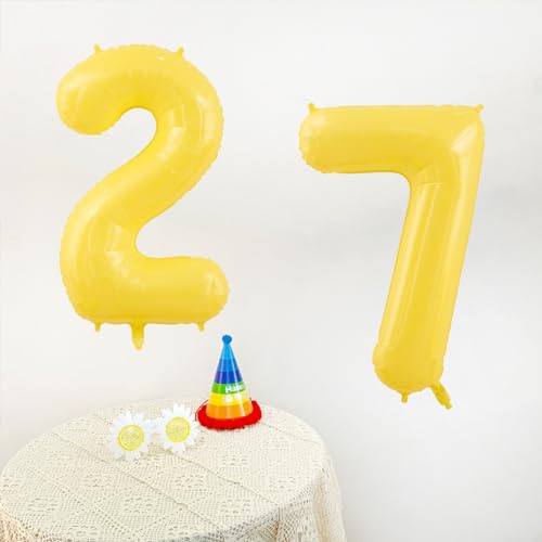 40 Inch Yellow Number 7 Foil Balloon for Birthday & Celebrations