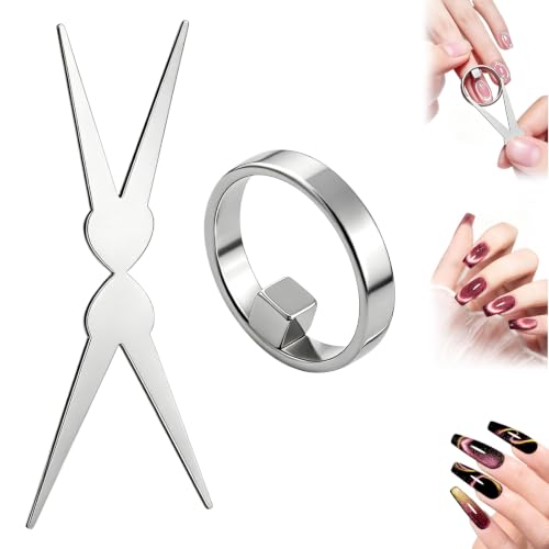Cat Eye Nail Magnet Set - Hollow Ring, Square & French Y Magnets