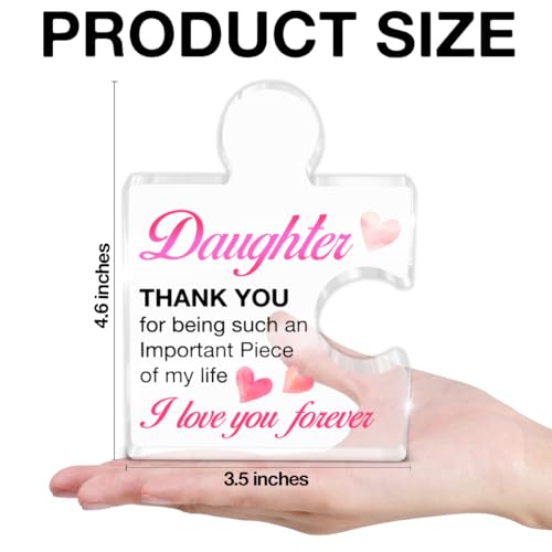 Acrylic Puzzle Piece Desk Sign - Daughter Birthday and Graduation Gift