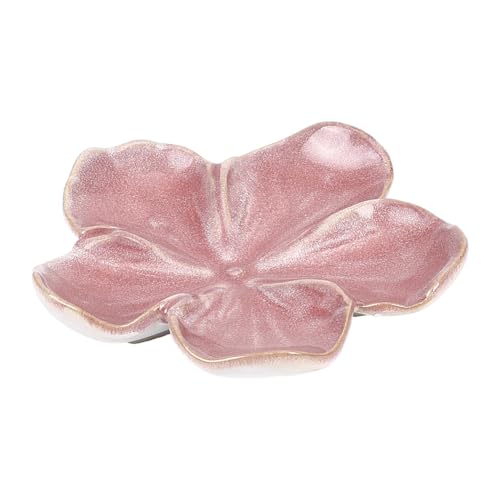 Elegant Floral Ceramic Jewelry Dish | Dark Salmon Trinket Tray