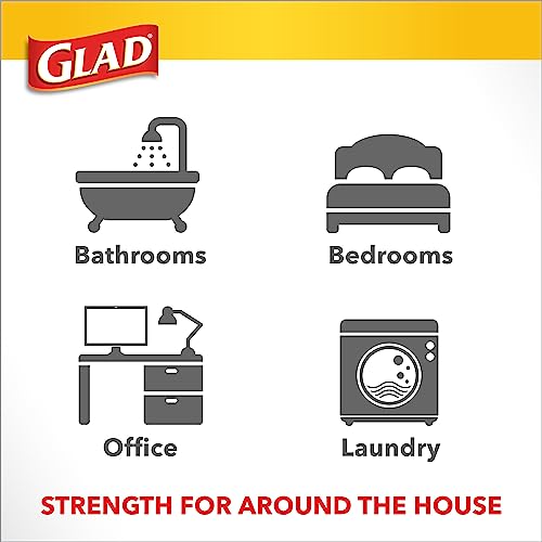 Glad Medium Trash Bags, 8 Gallon Drawstring Garbage Bags, Fragrance Free, 26 Ct