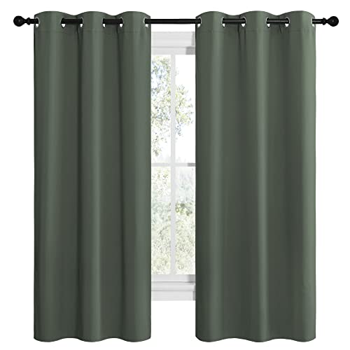 NICETOWN Blackout Curtains - 42" x 68" Dark Mallard Panels, Set of 2