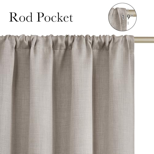 NICETOWN Linen Angora Room Darkening Curtains 42