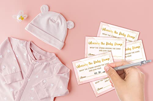 Baby Shower Game Set Measure the Baby Bump with Sign and 50 Cards